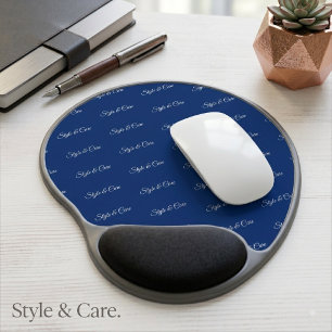 Custom Brand Pattern Navy Gel Mouse Pad Design