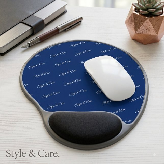 Custom Brand Pattern Navy Gel Mouse Pad Design (Custom Brand Pattern Navy Gel Mouse Pad Design)