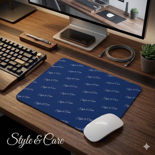 Custom Brand Pattern Navy Mouse Pad Office Accesso (Custom Brand Pattern Navy Mouse Pad Office Accessory)