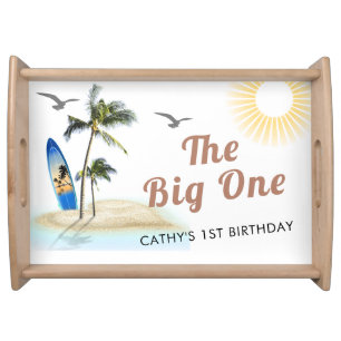 Custom Branded Beach Summer 1st Birthday  Serving Tray
