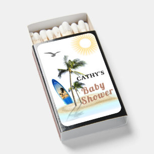 Custom Branded Beach Surf Baby Shower Matchboxes