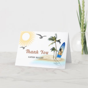 Custom Branded Beach Surfing Baby Shower Thank You