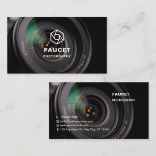 Custom Branded Black Full Photo Photography Business Card