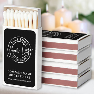 Custom Branded Black White Business Logo Matchboxes