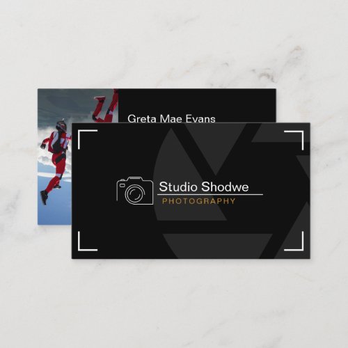 Custom Branded Black White Modern Photography  Business Card
