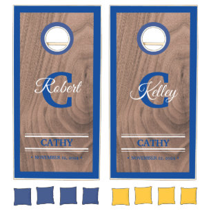 Custom Branded Bride and Groom's Name Monogram Cornhole Set
