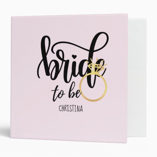 Custom Branded Bride_to_Be Bachelorette Bridal 3 Ring Binder