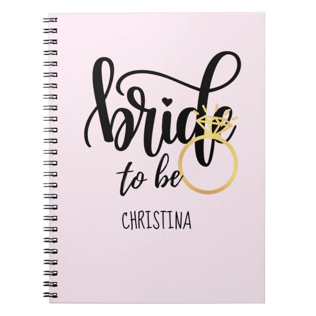 Custom Branded Bride-to-Be Bachelorette Bridal Notebook (Front)