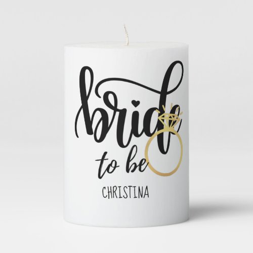 Custom Branded Bride_to_Be Bachelorette Bridal Pillar Candle