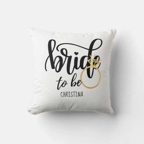 Custom Branded Bride_to_Be Bachelorette Bridal Throw Pillow