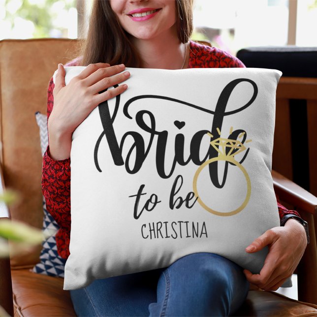 Custom Branded Bride-to-Be Bachelorette Bridal Throw Pillow (Creator Uploaded)
