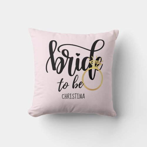 Custom Branded Bride_to_Be Bachelorette Bridal Throw Pillow