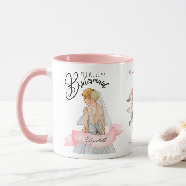 Custom Branded Bridesmaid Proposal Bridal Party Mug (With Donut)