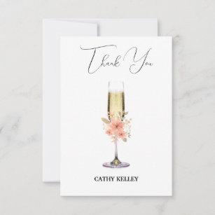 Custom Branded Brunch and Bubbly Bridal Shower Thank You Card