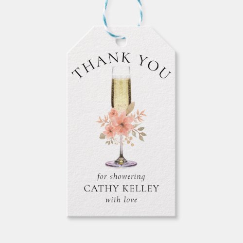 Custom Branded Bubbly and Brunch Bridal Shower Gift Tags