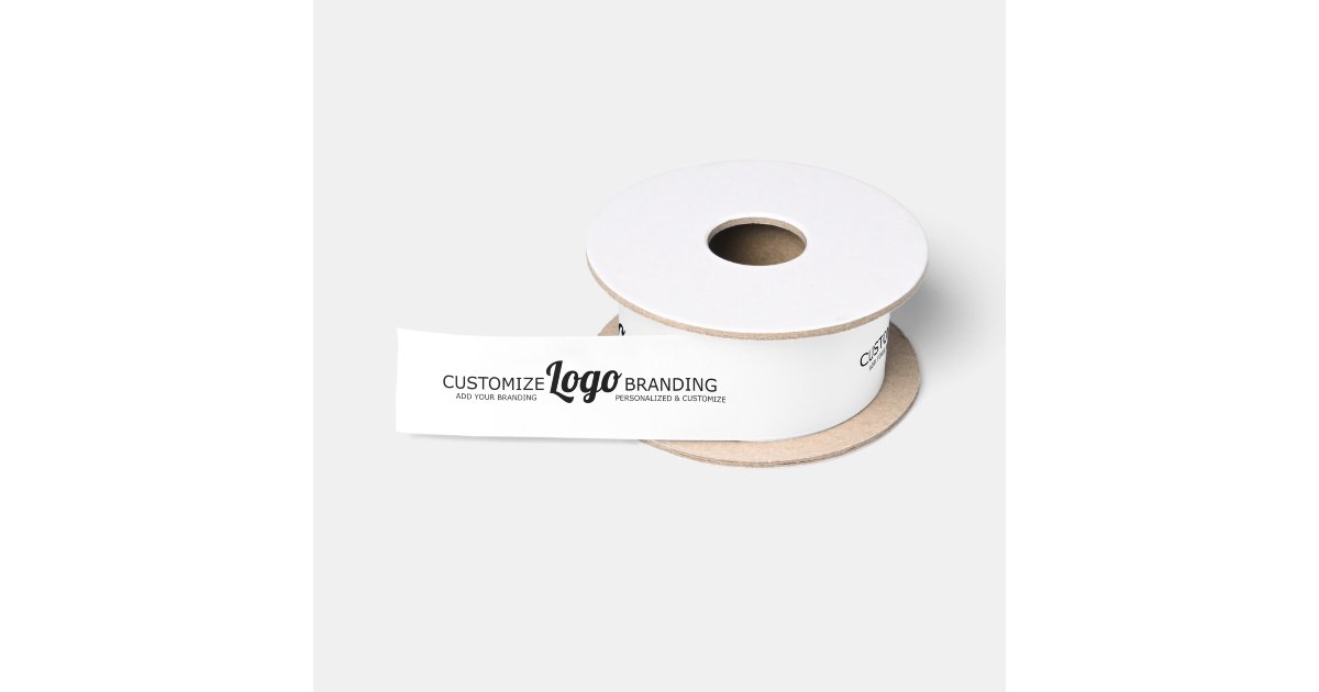 Custom Branded Business Company Logo Packaging Satin Ribbon | Zazzle