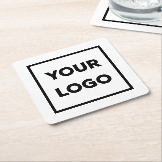 Custom Branded Business Company Logo Square Paper Coaster