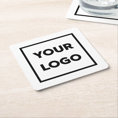Custom Branded Business Company Logo Square Paper Coaster