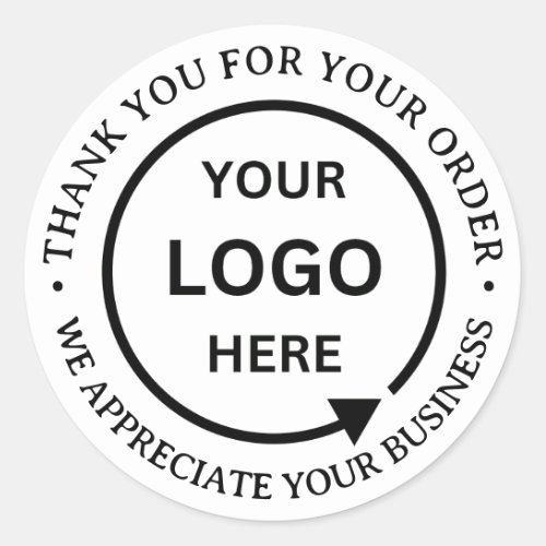 Custom Branded Business Company Logo Thank You Classic Round Sticker