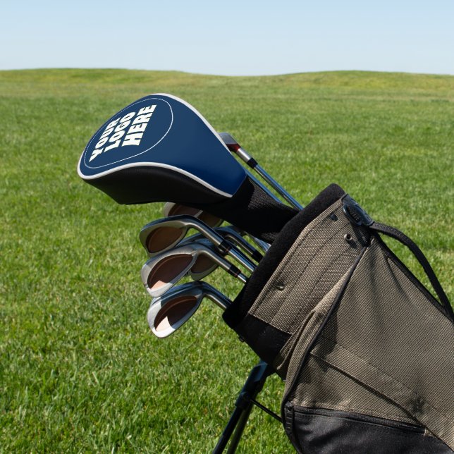 Custom Branded Business Logo Blue Golf Head Cover (In Situ)