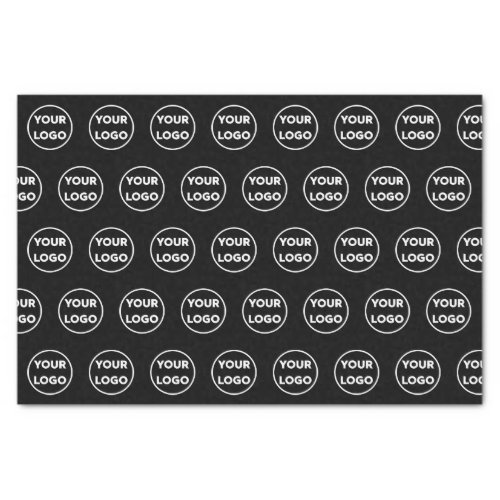 Custom Branded Business Logo Pattern on Black Tissue Paper