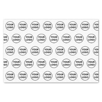 Custom Branded Business Logo Pattern on White Tissue Paper