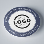 Custom Branded Business Logo Promotional Blue Round Paper Coaster<br><div class="desc">Create your own personalized coaster with your own company logo or custom image. Customized promotional coasters with your business logo are great for corporate dinner events, or any event where branded coasters would be ideal. If you have a restaurant, bar, catering company, or other food and beverage service business, this...</div>