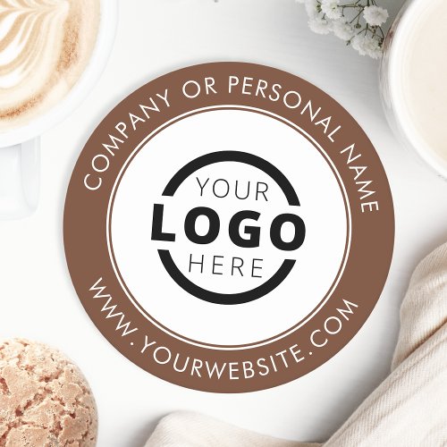 Custom Branded Business Logo Promotional Brown Round Paper Coaster