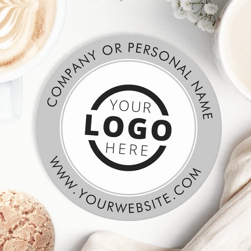 Custom Branded Business Logo Promotional Grey Round Paper Coaster
