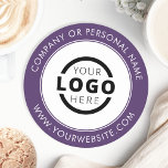 Custom Branded Business Logo Promotional Purple Round Paper Coaster<br><div class="desc">Create your own personalized coaster with your own company logo or custom image. Customized promotional coasters with your business logo are great for corporate dinner events, or any event where branded coasters would be ideal. If you have a restaurant, bar, catering company, or other food and beverage service business, this...</div>