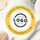 Custom Branded Business Logo Promotional Yellow Round Paper Coaster<br><div class="desc">Create your own personalized coaster with your own company logo or custom image. Customized promotional coasters with your business logo are great for corporate dinner events, or any event where branded coasters would be ideal. If you have a restaurant, bar, catering company, or other food and beverage service business, this...</div>