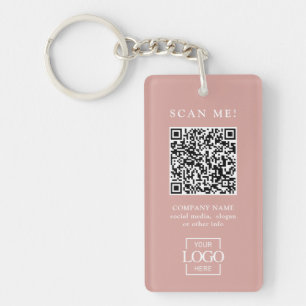 Custom Branded Business Logo QR Code Modern Keychain