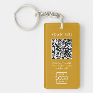 Custom Branded Business Logo QR Code Modern Keychain