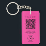 Custom Branded Business Logo QR Code Modern Keychain<br><div class="desc">Custom business keychain featuring your logo and QR code. A sleek and modern way to share your contact info, website, or digital business card. Great for small businesses, corporate branding, networking events, or client thank-you gifts. Personalize with your logo, colors, and scannable QR to stay connected in a stylish, professional...</div>
