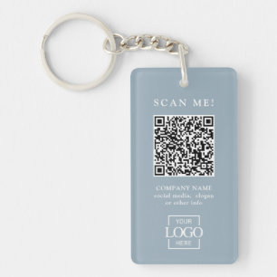 Custom Branded Business Logo QR Code Modern Keychain