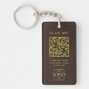 Custom Branded Business Logo QR Code Modern Keychain