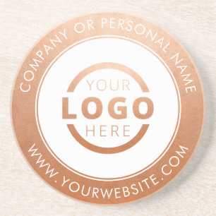 Custom Branded Business Logo Rose Gold Promo Coaster