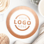 Custom Branded Business Logo Rose Gold Promo Round Paper Coaster<br><div class="desc">Create your own personalized coaster with your own company logo or custom image. Customized promotional coasters with your business logo are great for corporate dinner events, or any event where branded coasters would be ideal. If you have a restaurant, bar, catering company, or other food and beverage service business, this...</div>