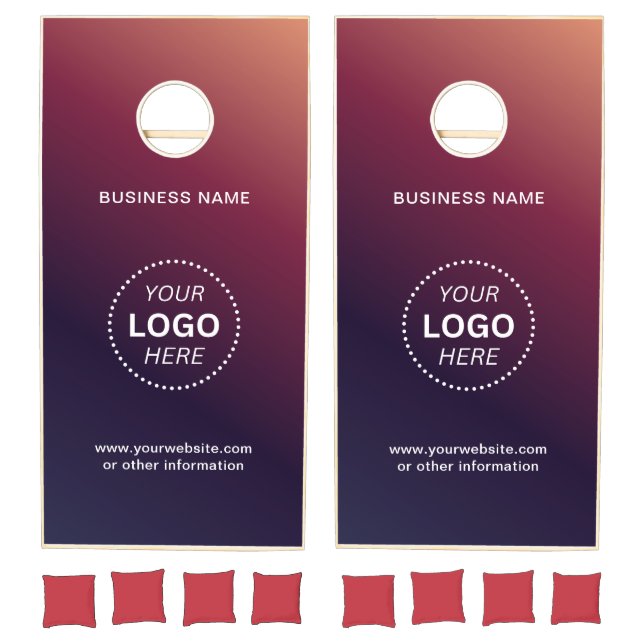 Custom Branded Business Name Logo Wood Cornhole Set (Set)