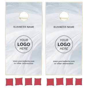 Custom Branded Business Name Logo Wood Cornhole Set