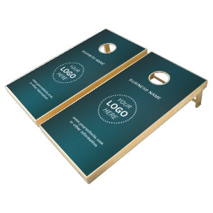 Custom Branded Business Name Logo Wood Cornhole Set
