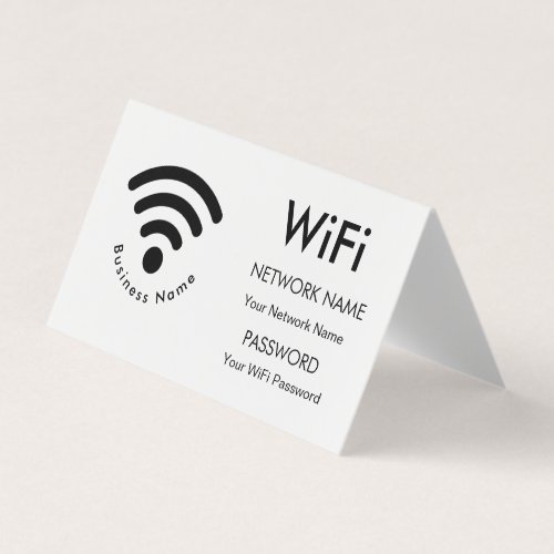 Custom Branded Business Name Wifi Details White 