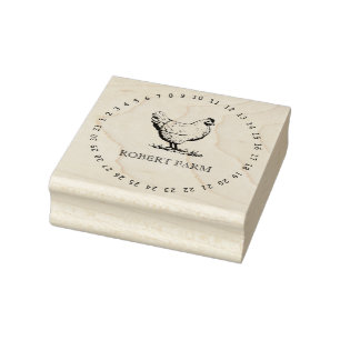 Custom Branded Chicken Farm Name Egg Carton Rubber Stamp