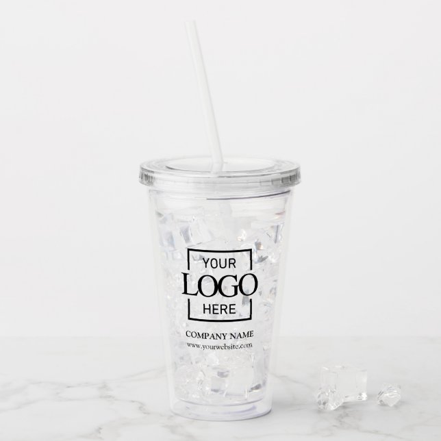 Custom Branded Company Business Logo Promotional Acrylic Tumbler (Front Ice)