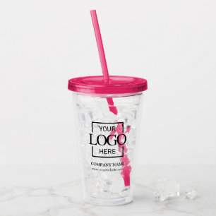 Custom Branded Company Business Logo Promotional Acrylic Tumbler