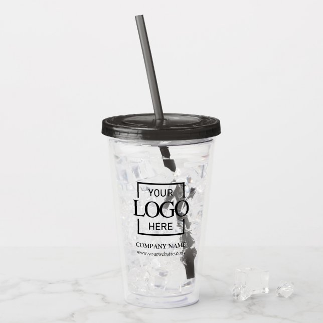 Custom Branded Company Business Logo Promotional Acrylic Tumbler (Front Ice)