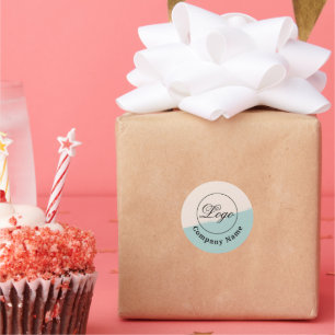 Custom Branded Company Name & Logo Classic Round Sticker