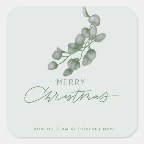 Custom Branded Company Name Merry Christmas Square Sticker