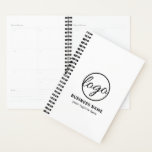Custom Branded Company Promotional Logo Business Planner<br><div class="desc">Custom black and white business planner featuring a minimalist design with your logo along with two lines of text. These simple custom planners are great to give as client gifts or as promotional items / give aways for corporate events or trade shows.</div>