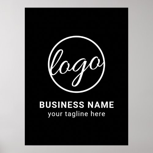 Custom Branded Company Simple Black Business Logo Poster